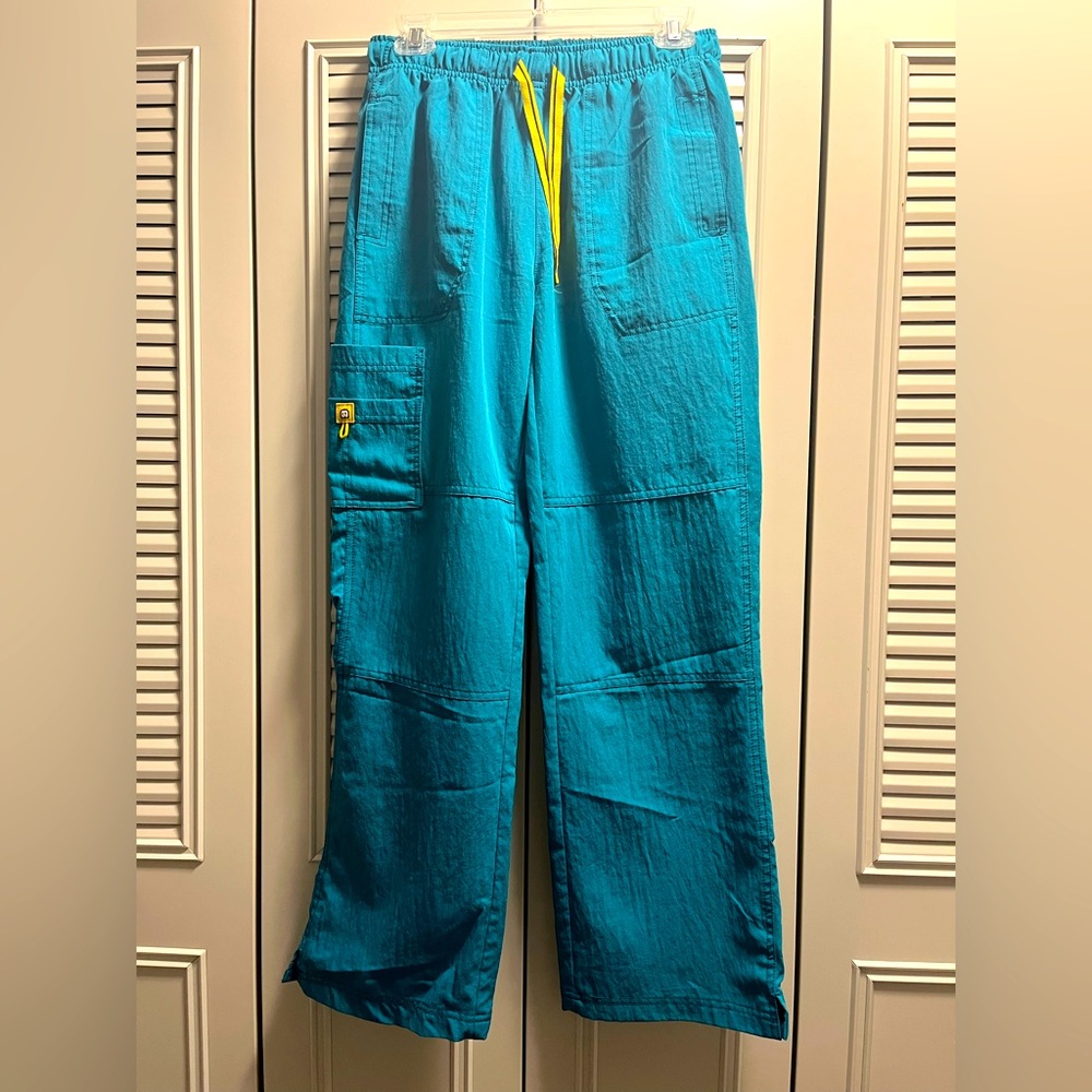 Bright Blue Cargo Scrub Pants